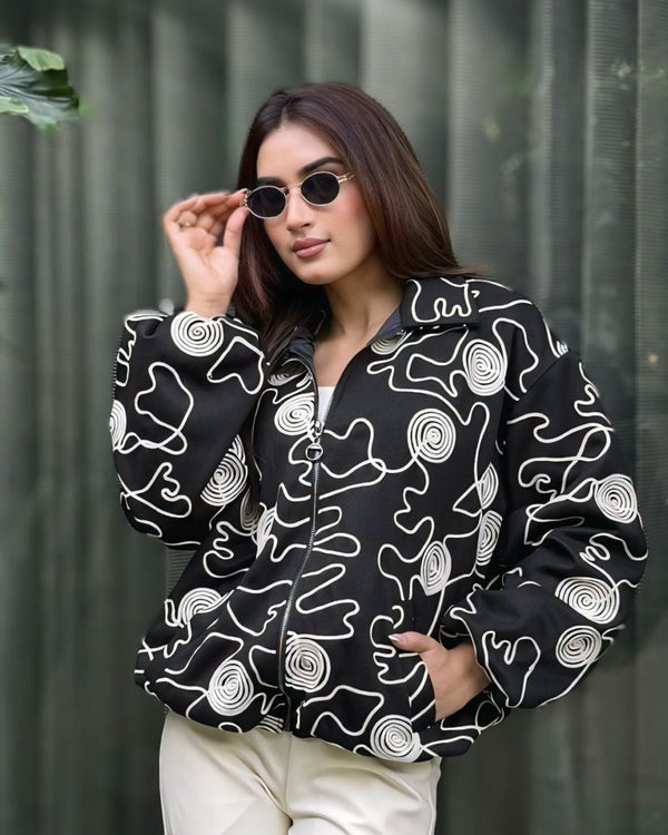 Abstract Pattern Black Jacket