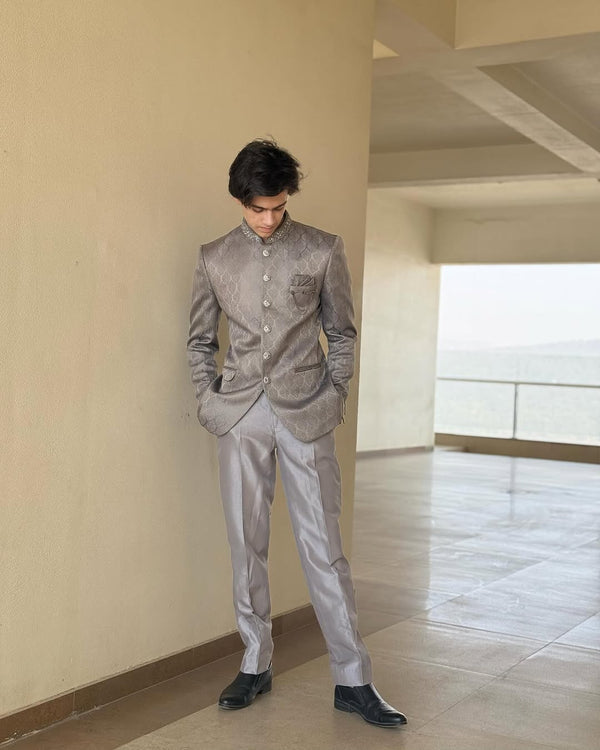 Designer Wear Coat Suit – Elegant Grey