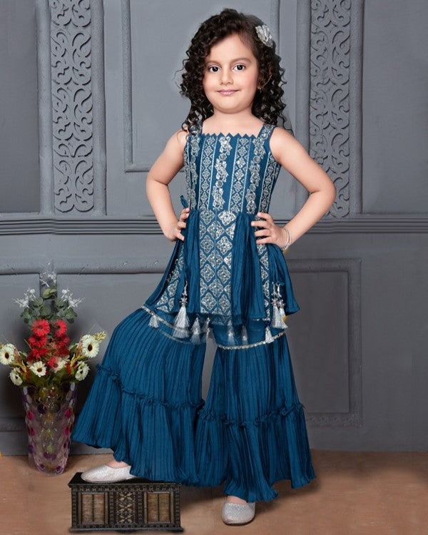 Beautiful Peplum Top Sharara Set