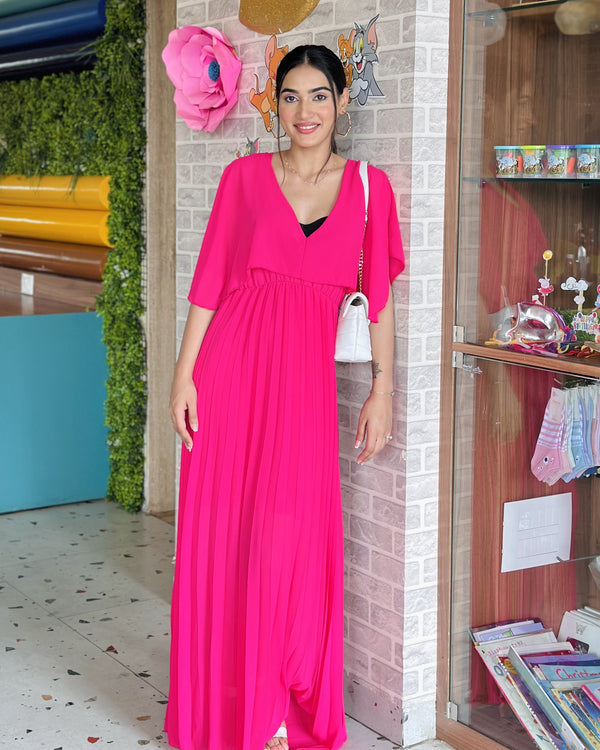 Designer Wear Rani Pink Maxi Dress
